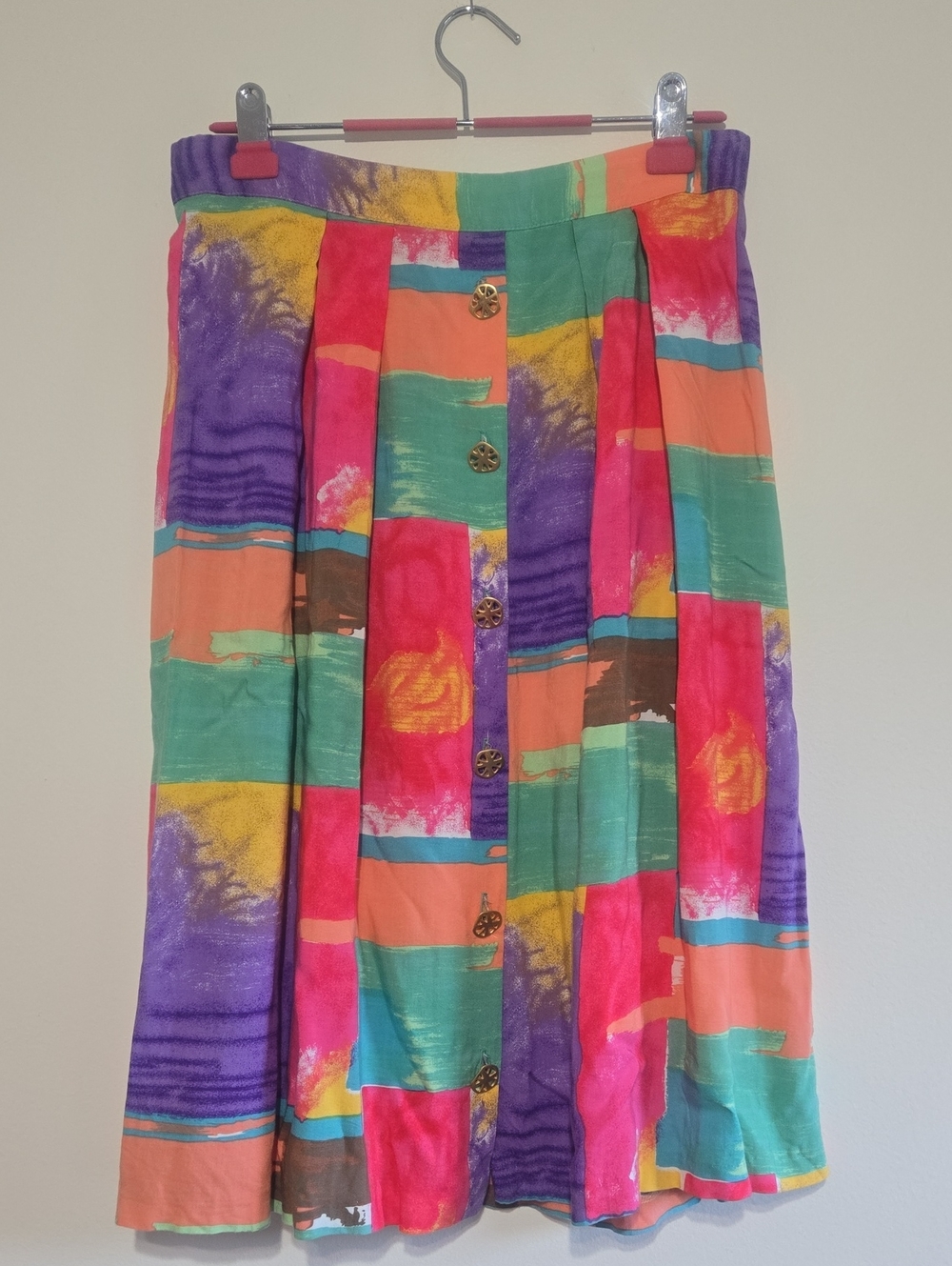 Vintage Pastel Abstract Colourblock Skirt